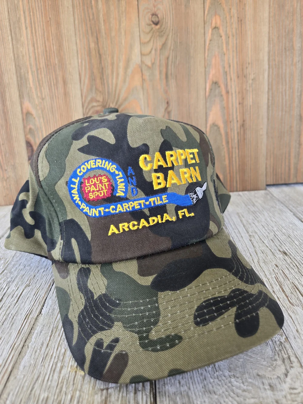 Arcadia Florida Carpet Barn Camouflage Baseball Cap in Green Adjustable
